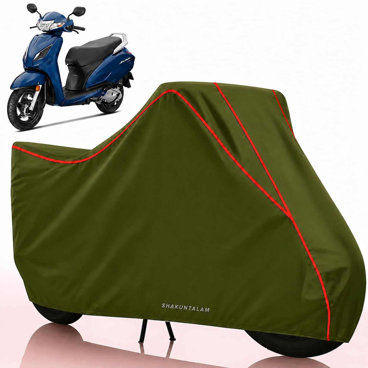 Waterproof Scooty Cover for Activa 3G, 4G, 5G, 6G, Activa All Model fit - Superior Guard, Ultra-Shield & All Weaather Protection for Extended Scooty All Scooty Cover (Olive Green,Red)-image-46