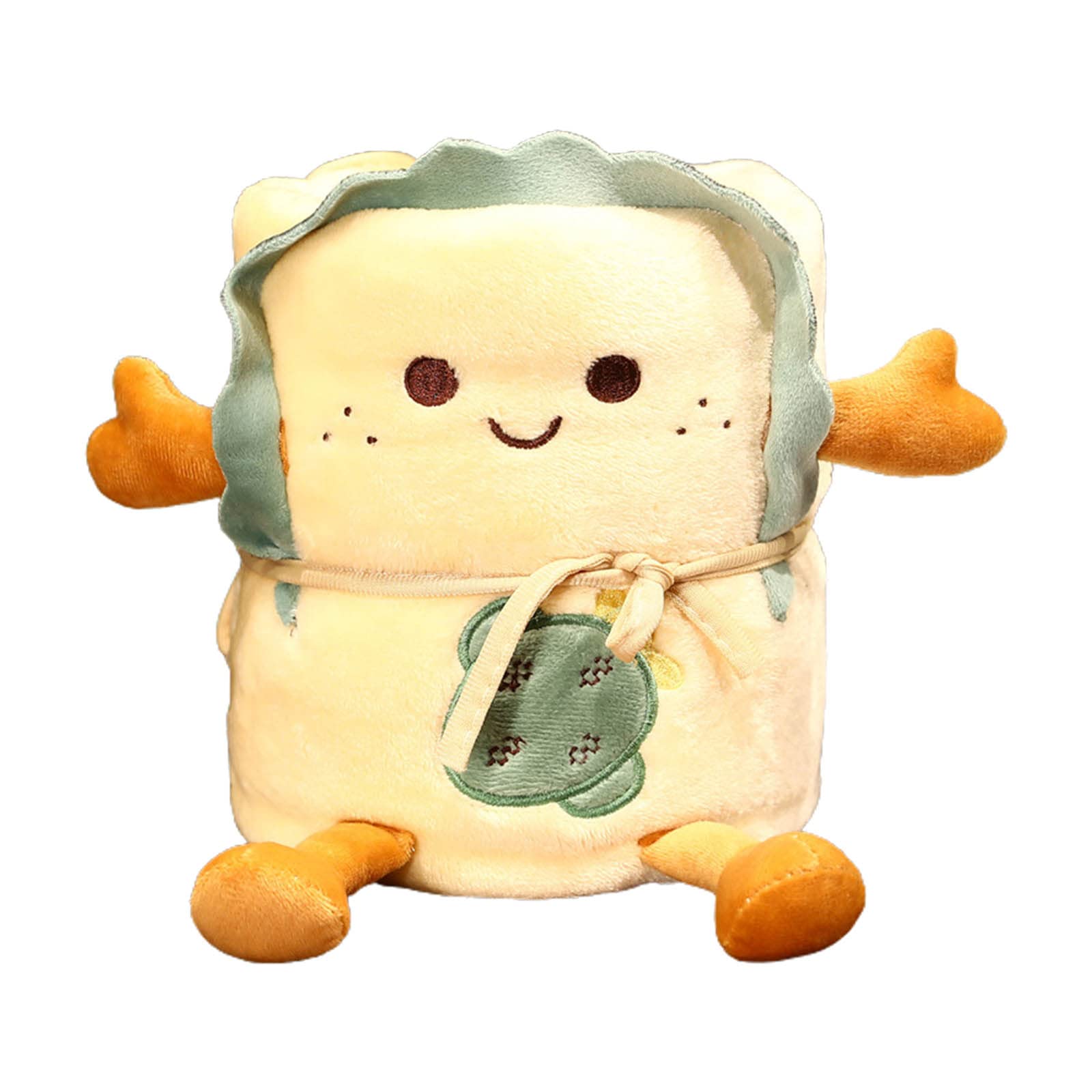 Buxuaaaa Warm Flannel Cute Bread Blankets Lovely Foldable Throw Shawl Blanket Flannel Wrap Travel Roll Blankets Blanket