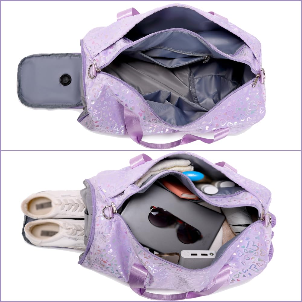 Kimwadalh Sporttasche für Mädchen, Kinder, Tanztasche, Wochenendtasche, Kinder, Reisetasche, Mädchen, Balletttasche, Turnbeutel, Ballerinas