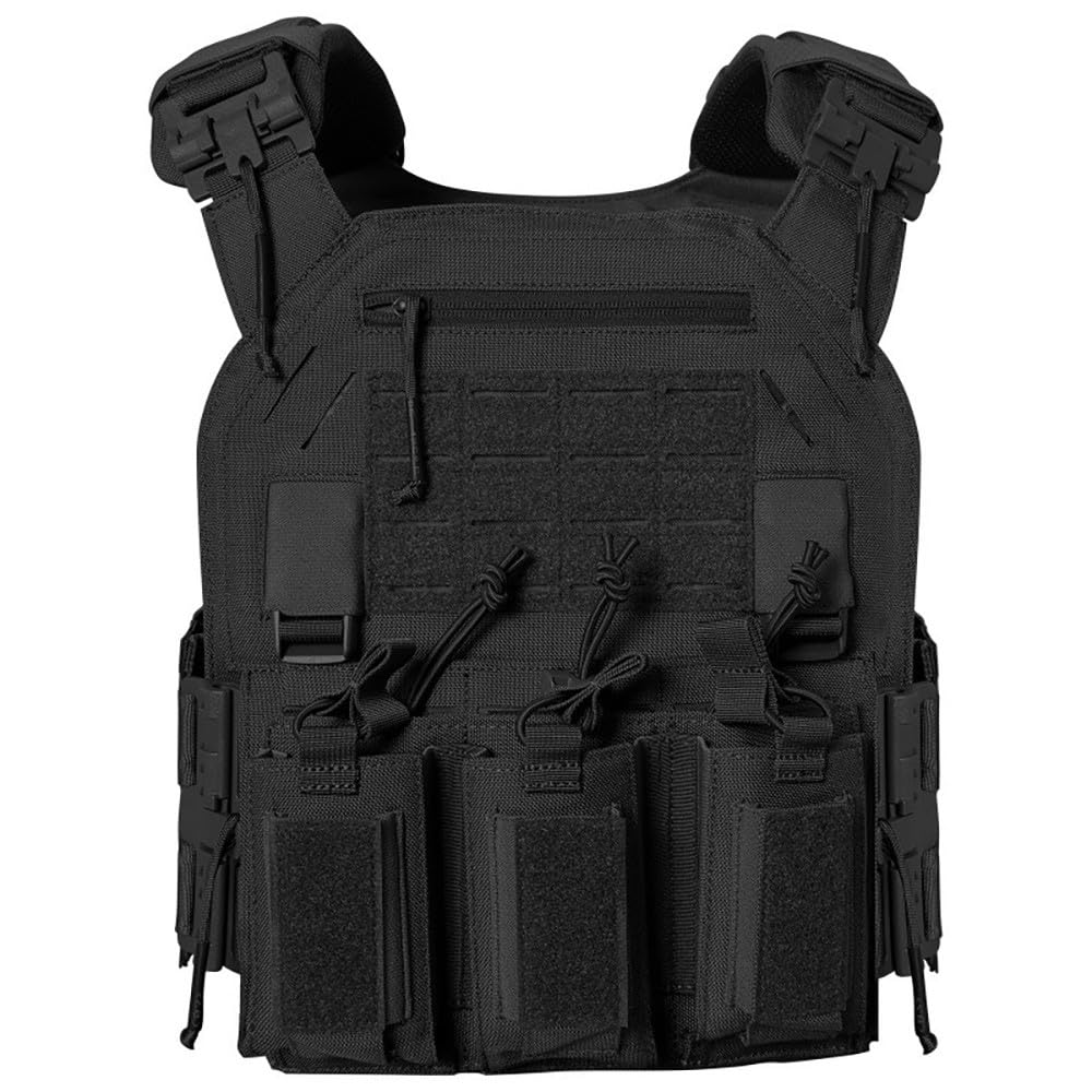 Chaleco MOLLE Ajustable,Chaleco Portaequipaje Ligero Nylon con Múltiples Bolsillos Chaleco Transpirable para Senderismo Camping Entrenamiento Y Actividades Al Aire Libre