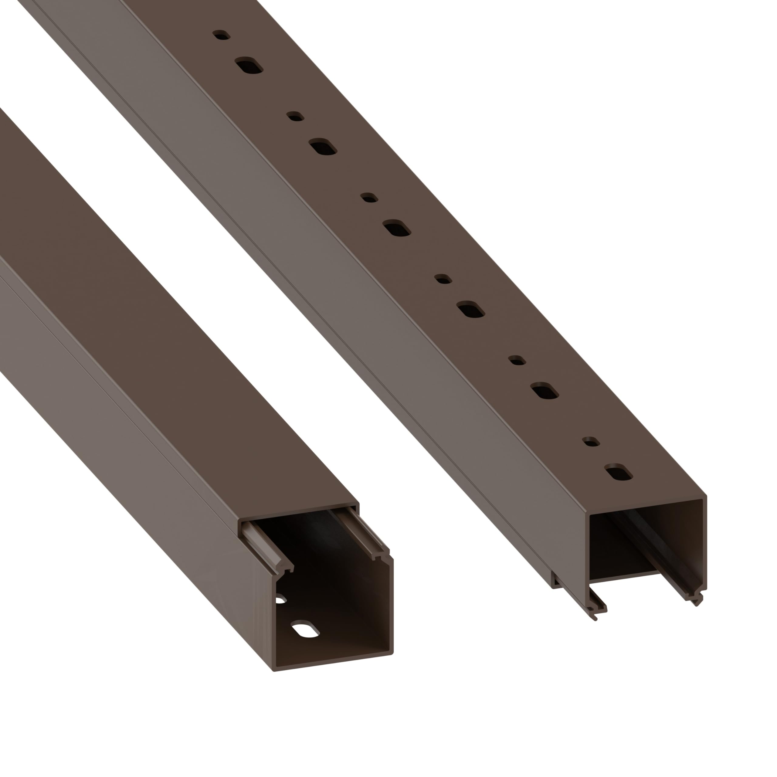 Habengut | Cable duct (with mounting holes in the bottom) 40x40 mm PVC, length 1 m, brown