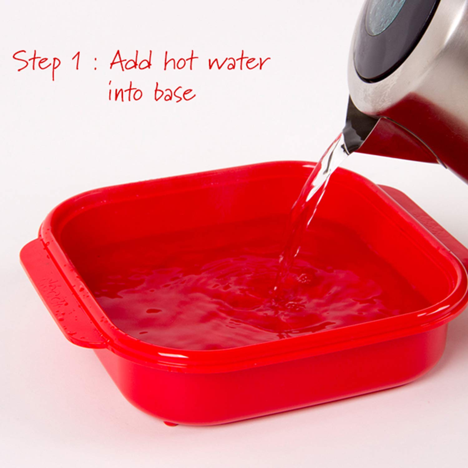Décor Microwave BPA-free Plastic Egg Poacher Boiler (Red) 1