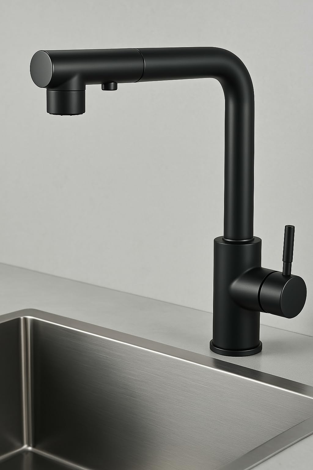 Flexible robinet cuisine douchette avec bec haut 30 cm et débit réglable