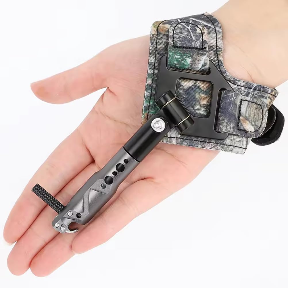Bow Release for Compound Bow - Archery Release Trigger 360° Adjustable Wristband Release Aids for Hunting Shooting, Camouflage