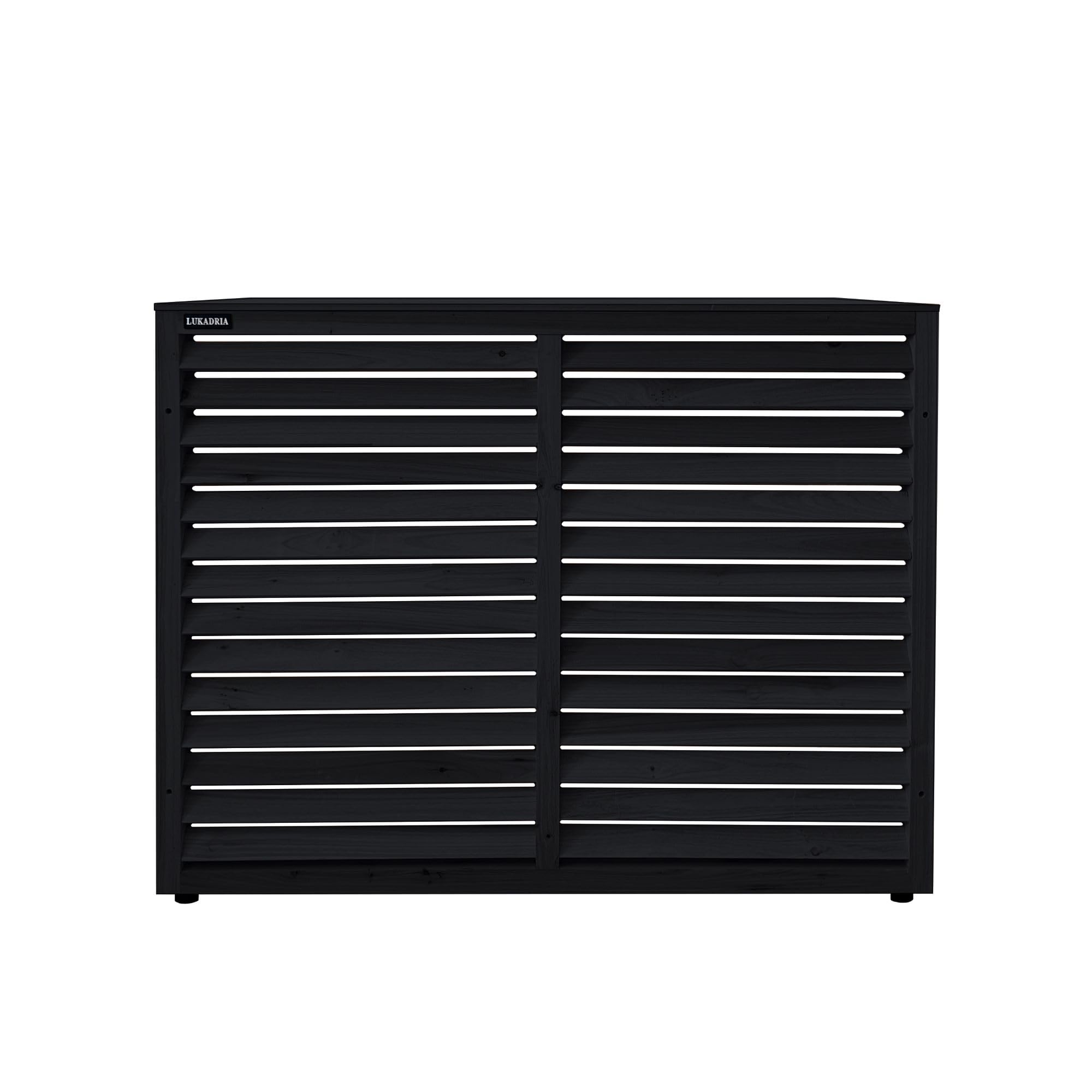 Revêtement brise-vue en bois pour appareils extérieurs, climatisation ou pompe à chaleur (anthracite)