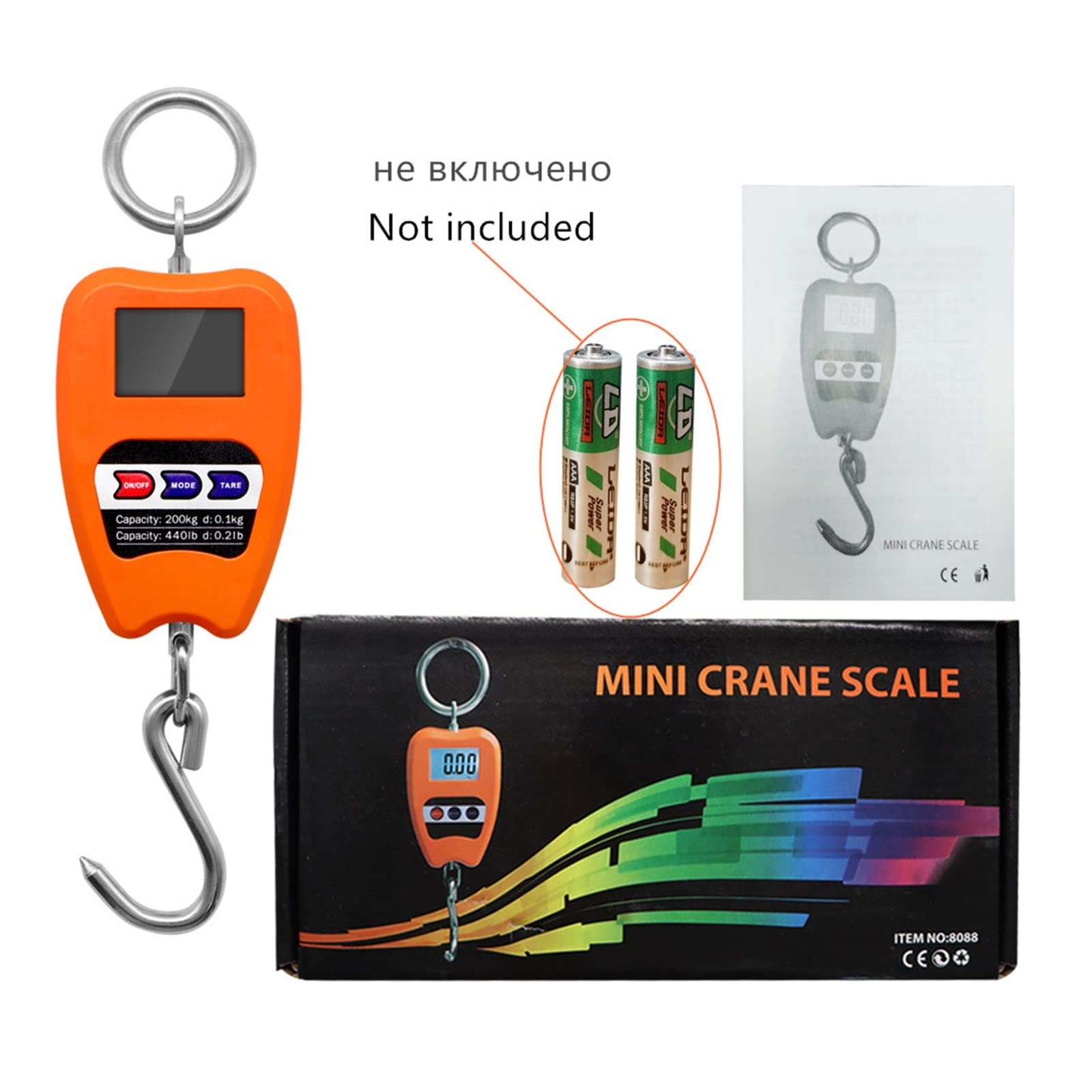 Mini elektroniczna 50Kg 10g waga wisząca LCD cyfrowa wędkarska kieszonkowa bagażowa 200kg/300kg/50KG,Ultra-wytrzymałość(Gold)
