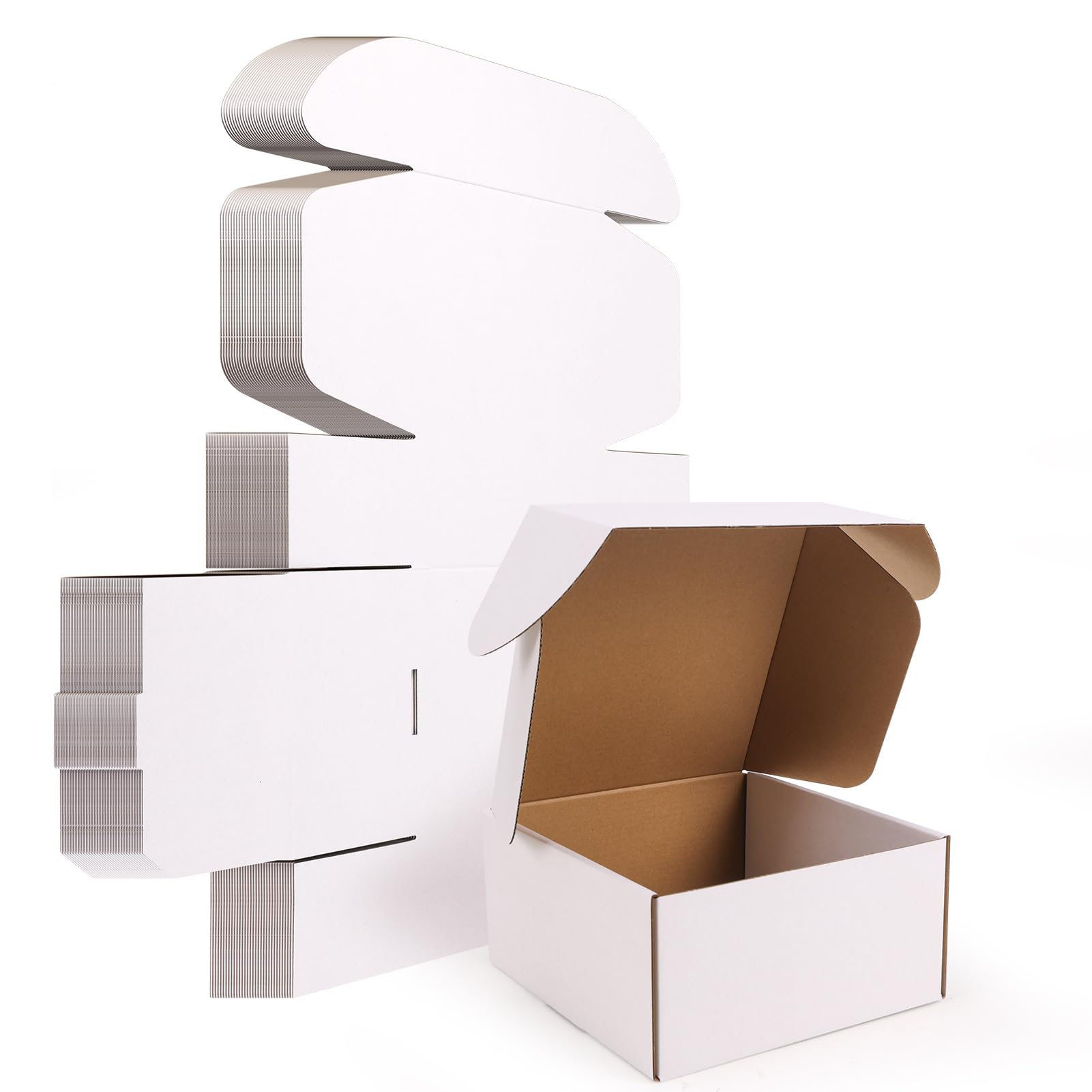 WIFTREY Cajas de envío de 8 x 8 x 4, paquete de 30 cajas de embalaje blancas para pequeñas empresas, cajas de cartón corrugado de 8 x 8 x 4 para correo, correo, envío