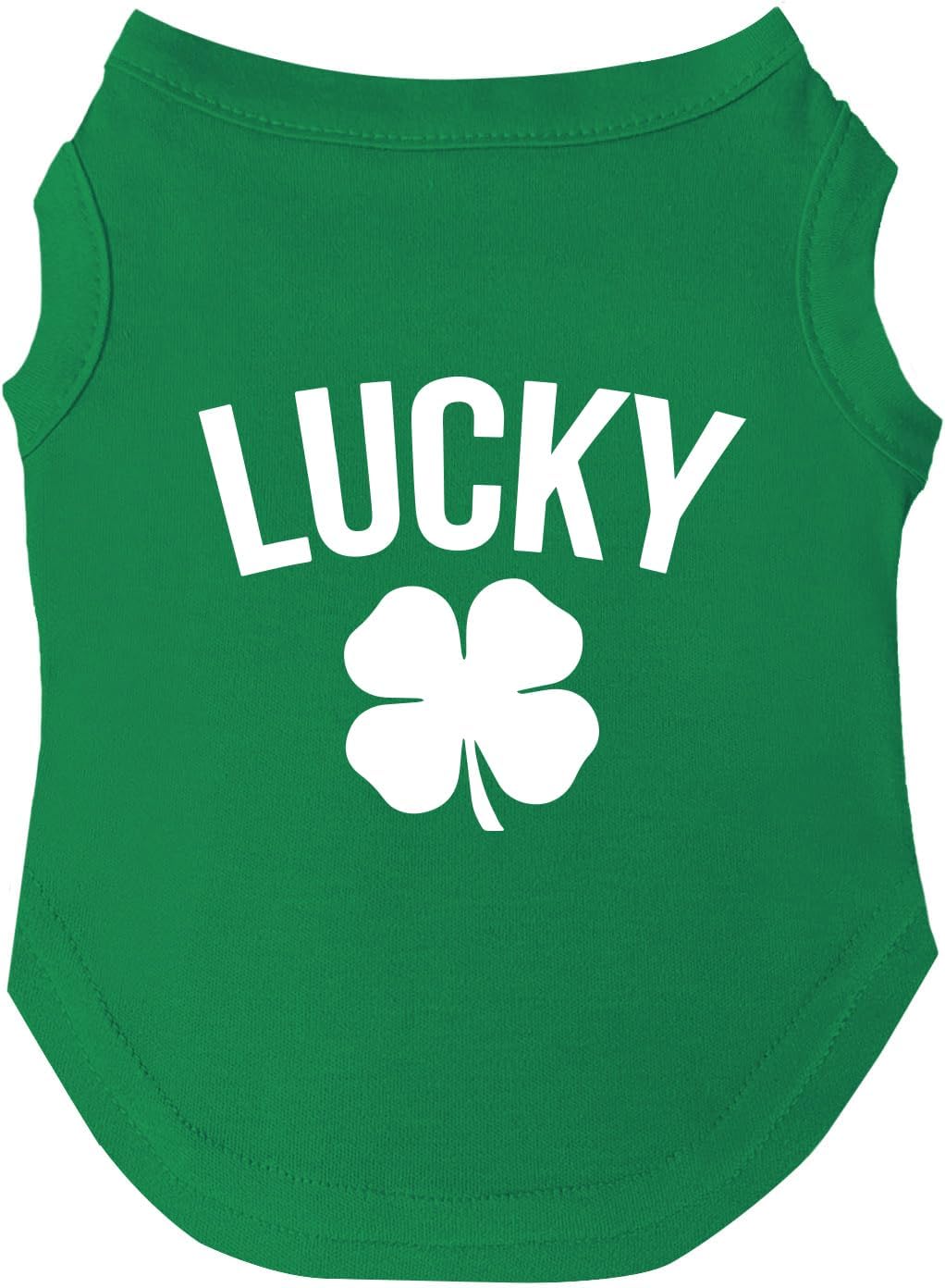Lucky with Shamrock Dog Hoodie | Fleece Lined |Leash Hole| St.Patrick's Day | Lucky | Shamrock | Irish Holiday|Green, 6X-Large 37