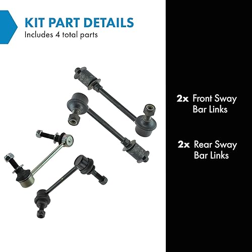 Miniatura 2 de TRQ Juego de eslabones estabilizadores de barra estabilizadora delantera y trasera compatible con Lexus GX470 2003-2009 2003-2022 Toyota 4Runner