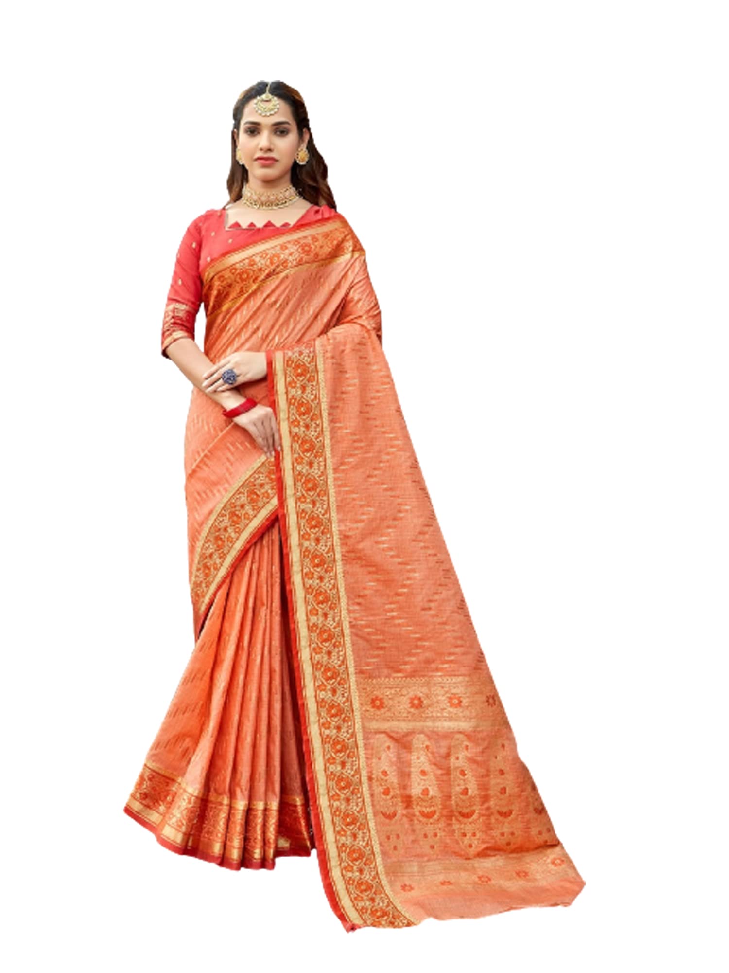 Sari en soie traditionnel 8732 de qualité supérieure - 3