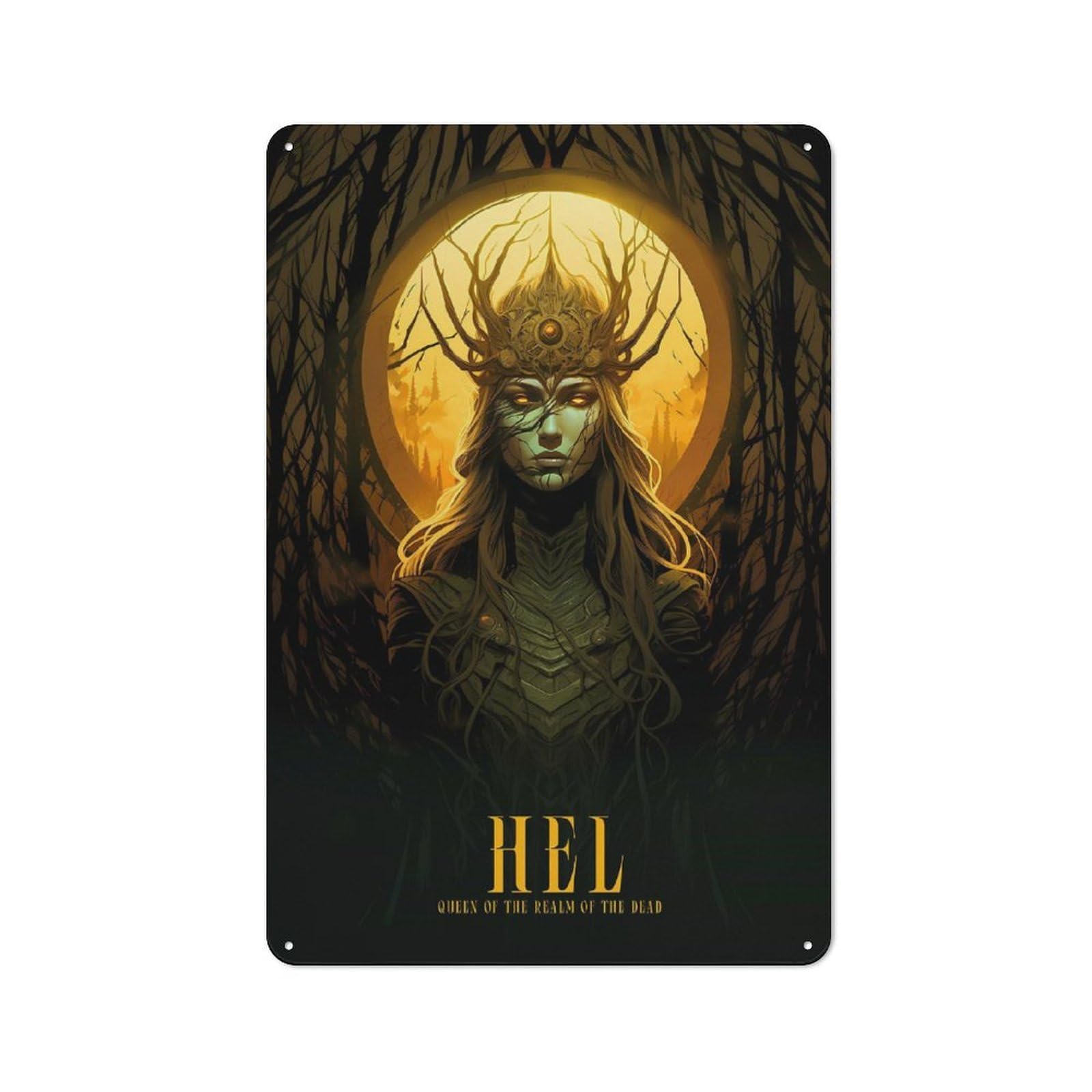 Vintage Tin Sign 30x20cm with Hel for Living Room Or Hallway, for Metal Sign Collectors, for Vintage Wall Decor Fans