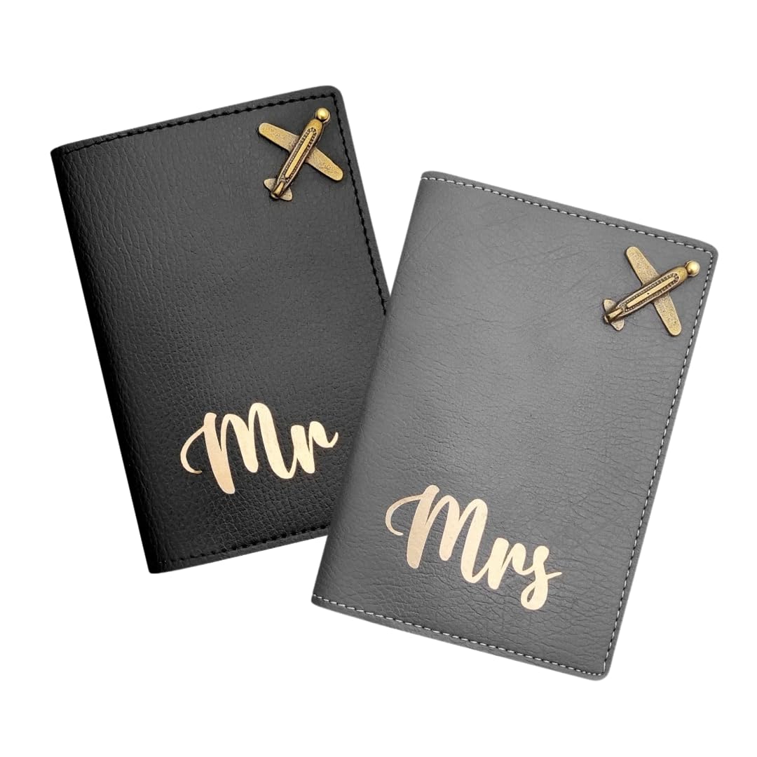 the bling stores Personalized Custom Couple Passport Cover Genuine PU Leather Passport Cover Combo Mr and Mrs. / Couple Combo Set of Passport Cover/Unique Design Passport Cover-picture-45