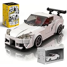 Supra Car Building Set with Stackable Display System, Compatible with Small Lego Cars, 367 Pieces Officially Licensed Sports Car, Toy Building Set for Adults & Teens
