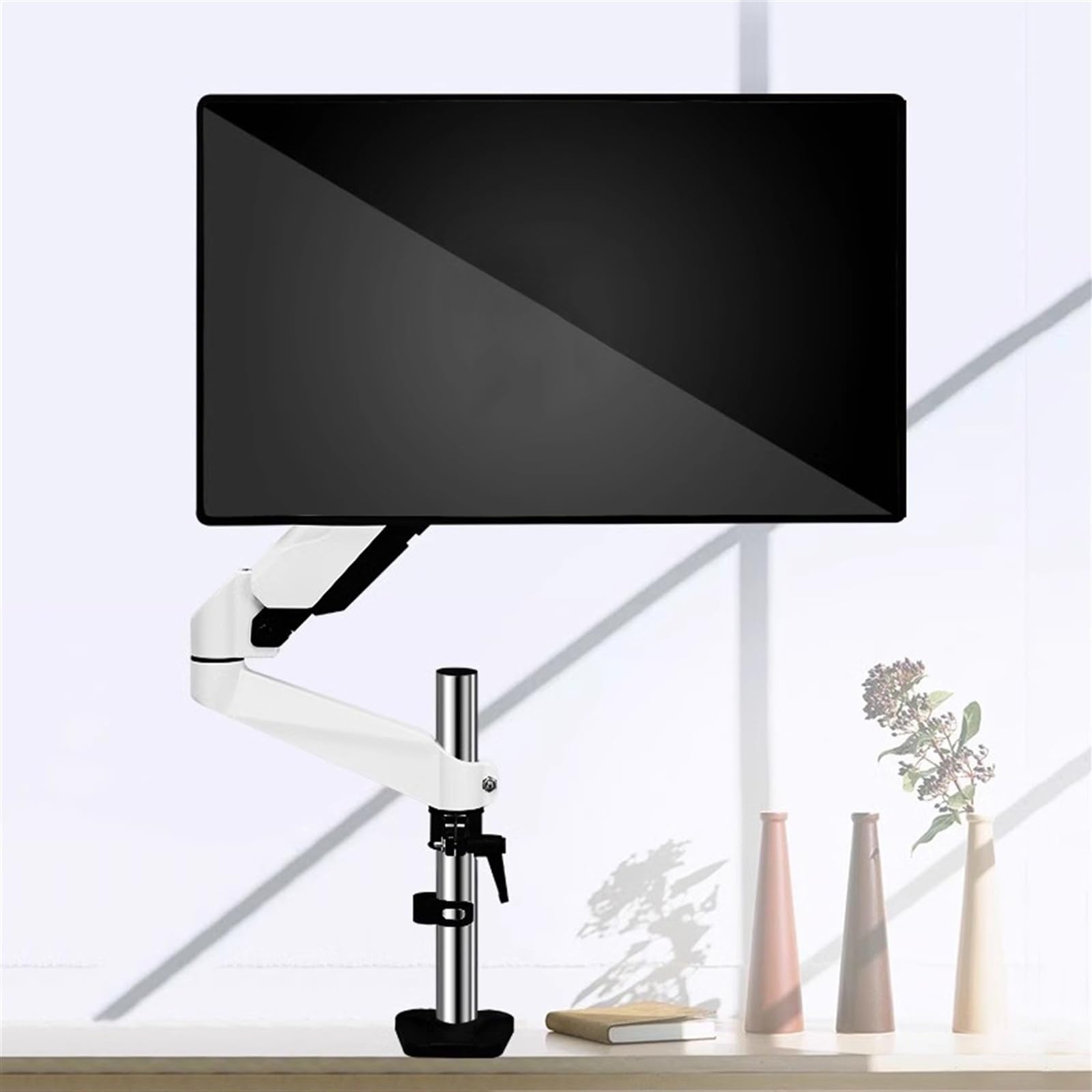 Single Monitor Mount, Adjustable Monitor Arm Desk Mount, Full Motion Monitor Arm with C-clamp And Cable Management, Fits 15"-32" Screen, Holds 17.6lb(200mm)