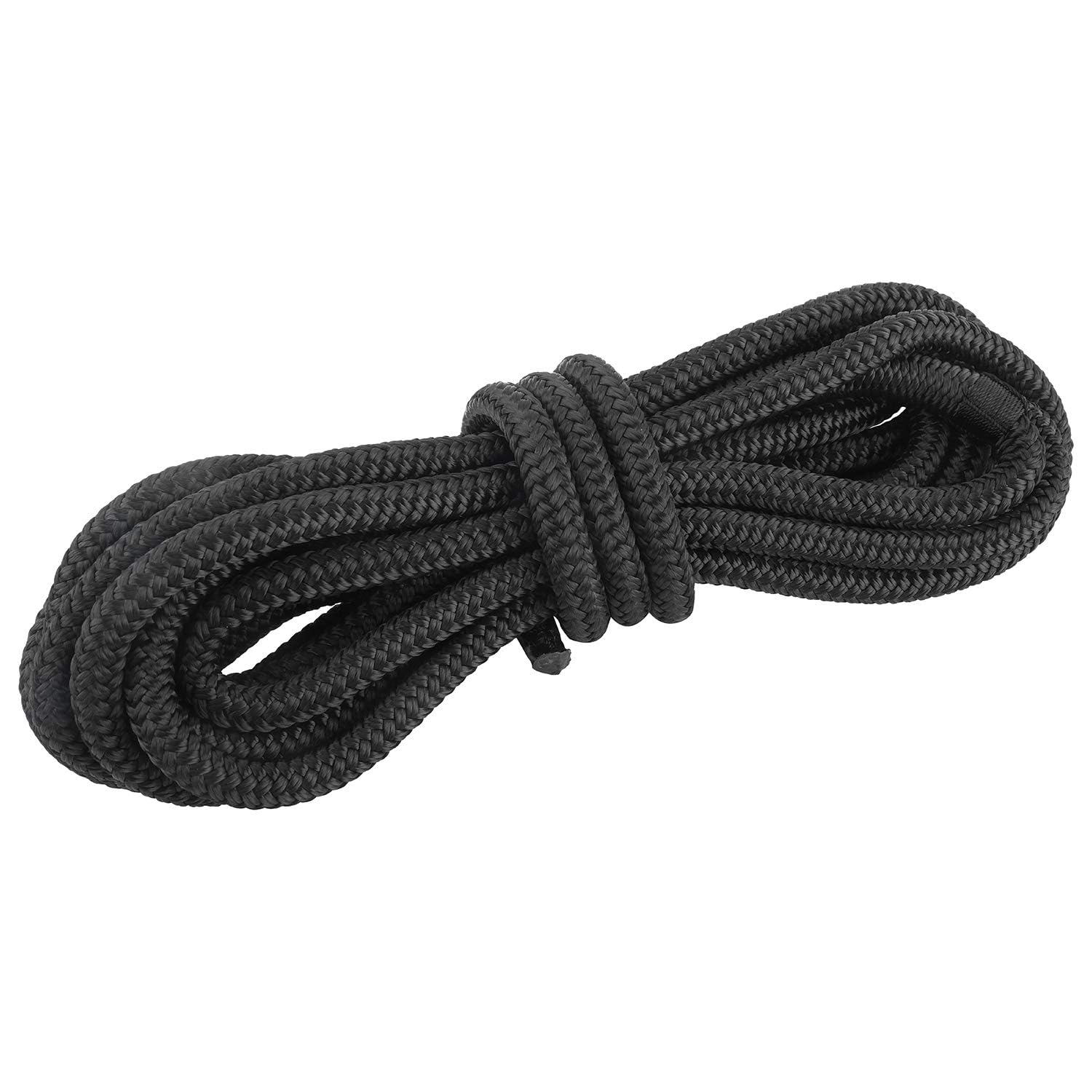 FreeTec 4 TLG Bootsseil Boot Fenderleine Nylon Dockline Festmacherleine Fenderseil mit Auge 12mm Durchmesser 6m lang Schwarz