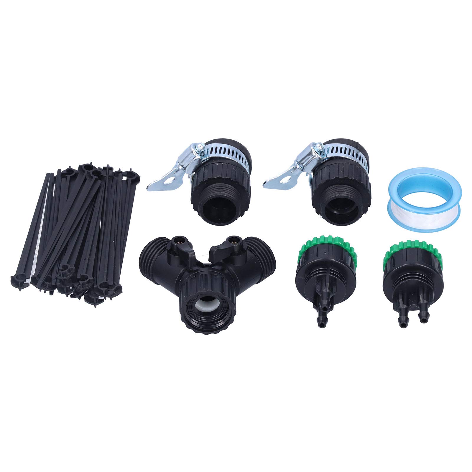 Kit d’irrigation goutte-à-goutte 40 m 4/7, système d’arrosage de jardin avec buses réglables, kit d’irrigation automatique pour pelouse, serre et potager, comprenant une vanne à