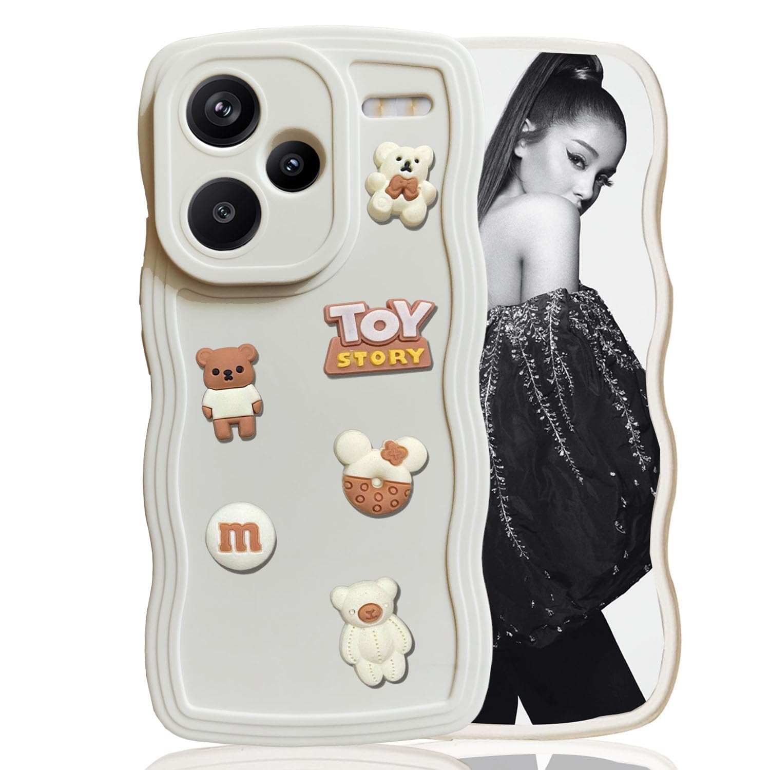 KC Back Cover for Mi Redmi Note 13 Pro Plus 5G, 3D Cute Curly Wave Cartoon Characters and Donut Shockproof Soft Bumper Silicone Case with Camera Protection (White) (B0D1MG3ZDT) Amazon Price History, Amazon Price Tracker