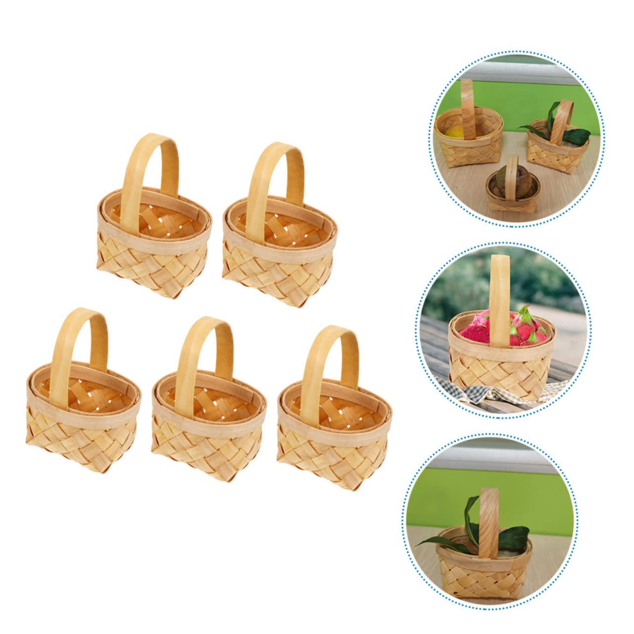 20stücke Miniatur Handgewebte Korb-süßigkeiten Verpackungsboxen Für Hochzeiten Partys Und Gastgeschenke Rustikaler Look Für Festlichkeiten Geeignet Für Tischdekoration Und
