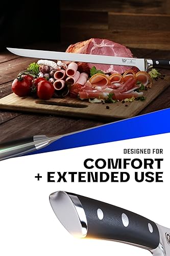 Miniatura 4 de Dalstrong Rebanadora de carne y jamón estilo español, 12 pulgadas, Gladiator Series Elite, acero alemán de alto carbono, con vaina, certificado NSF