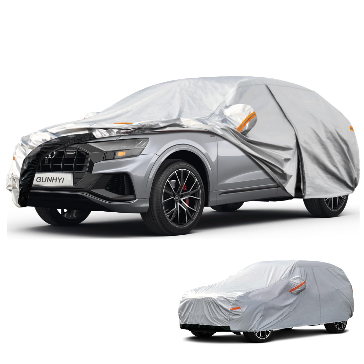 GUNHYI 6 Layers SUV Car Cover Custom Fit Audi Q8 (2018-2026) Waterproof All Weather, Heavy Duty Outdoor Snow Sun Rain Uv Protection (Ships from US Warehouse, Delivery 3-8 Days)