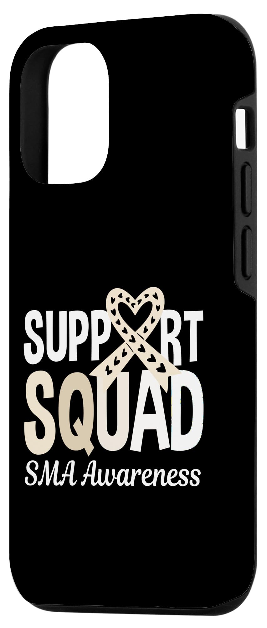 iPhone 14 Pro Support Squad SMA Awareness Wear Ivory Ribbon Heart Case - Image 2