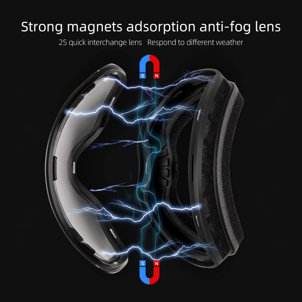 Lunettes de ski, lunettes de snowboard, lunettes de ski pour enfants, avec verres antibuée à double couche, adaptées aux hommes, aux femmes et aux adolescents, équipement de ski, de patinage, de