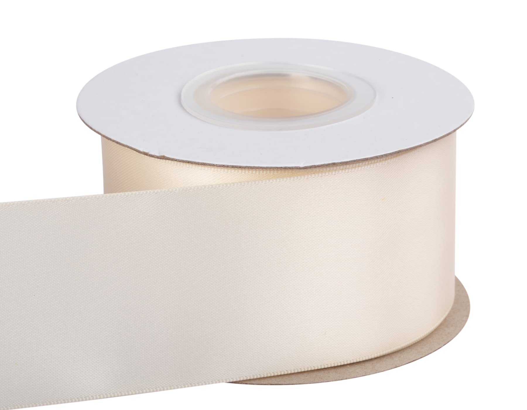 TONIFUL Satijnen lint lichtgoud, breed, massief stoffen lint voor bruiloft, auto, knippen, ceremonie, grote opening, stoelsjerp, haarnaaien, handwerk, feest, decoratie, wit, 4 cm x 20 m