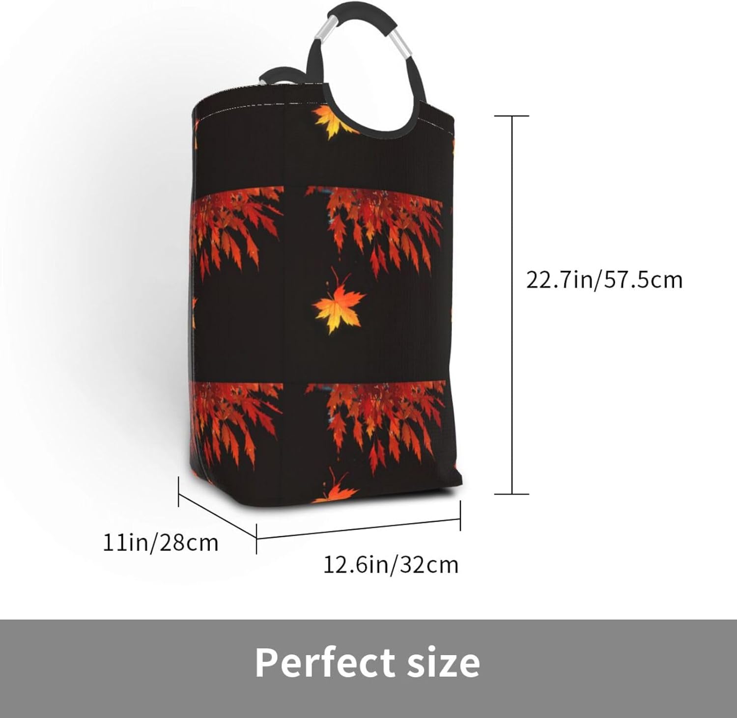 Pixelated Maple Foldable storage bag, 50L capacity, suitable for laundry room, dormitory bedroom, dirty clothes storage basket.