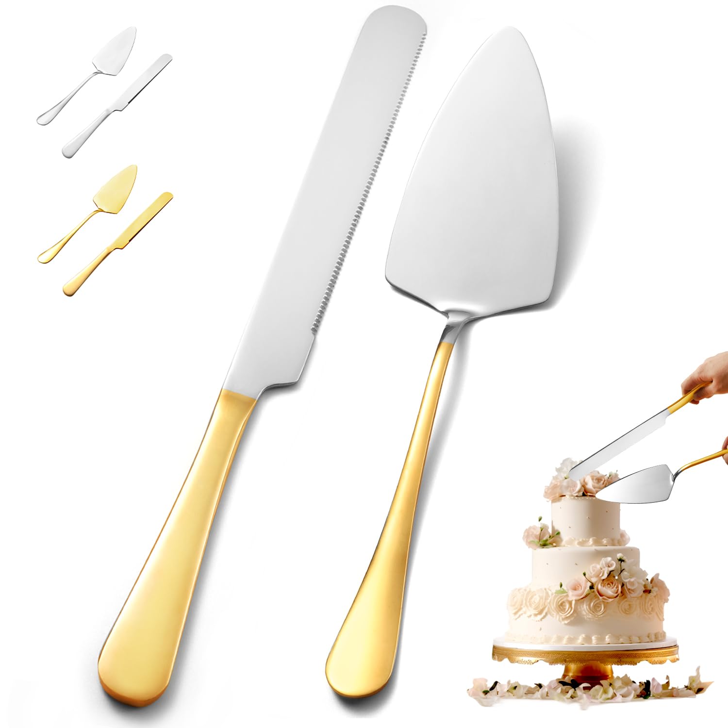 Wedding Cake Knife And Server Set Stainless Steel Cake Cutting | Desertcart  Seychelles, image size:1500x1500