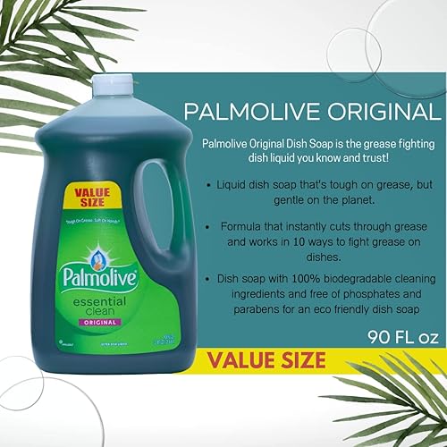 Miniatura 3 de Palmolive Líquido para lavar platos, detergente para platos incluido con esponja Scotch Brite antiarañazos 90z original