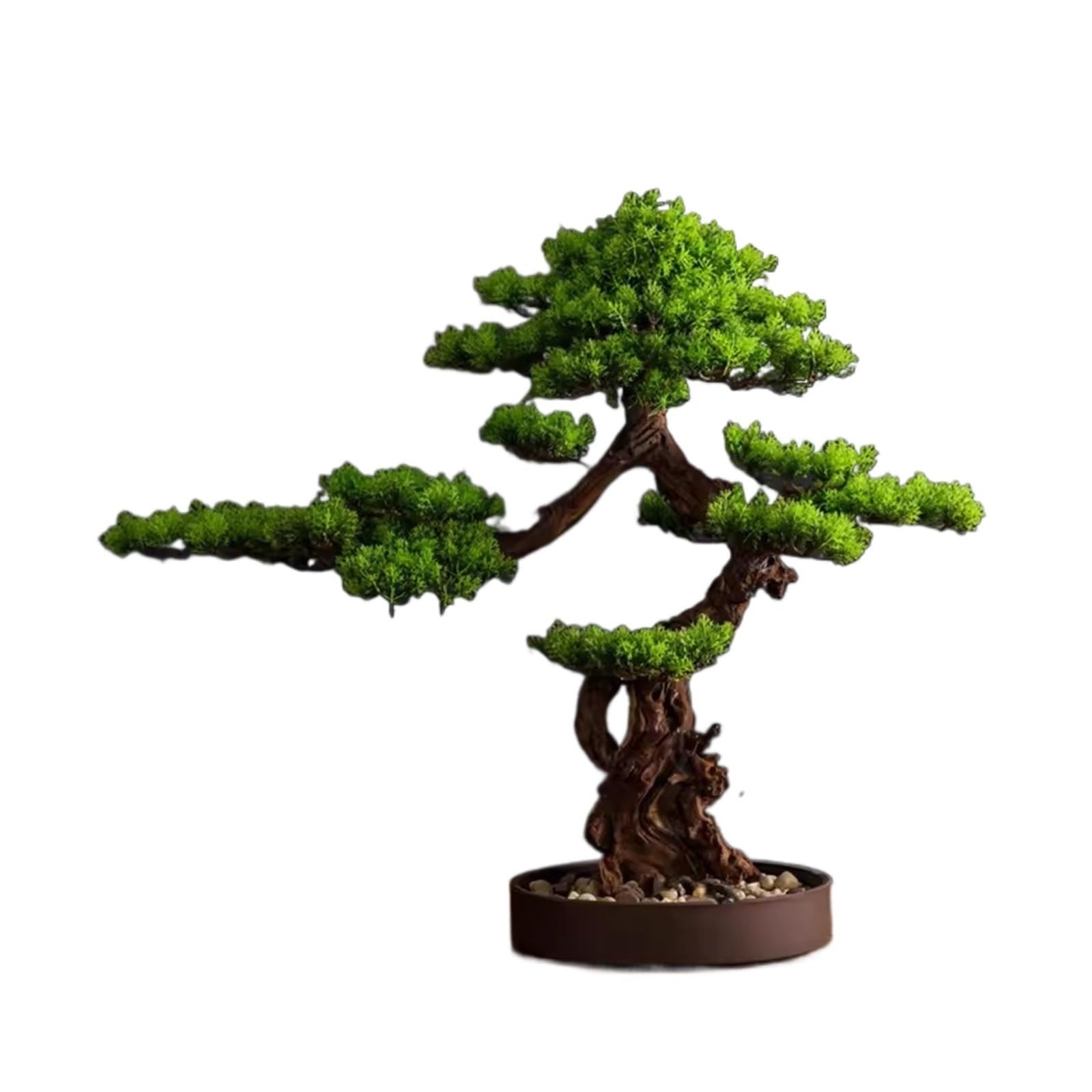 IUokLU Artificial Bonsai Tree Simulated Welcome Pine Office Fake Pine Artificial Tree Bonsai Living Room Porch Green Plant Fake Tree Landscape Decoration Artificial Tree (80)