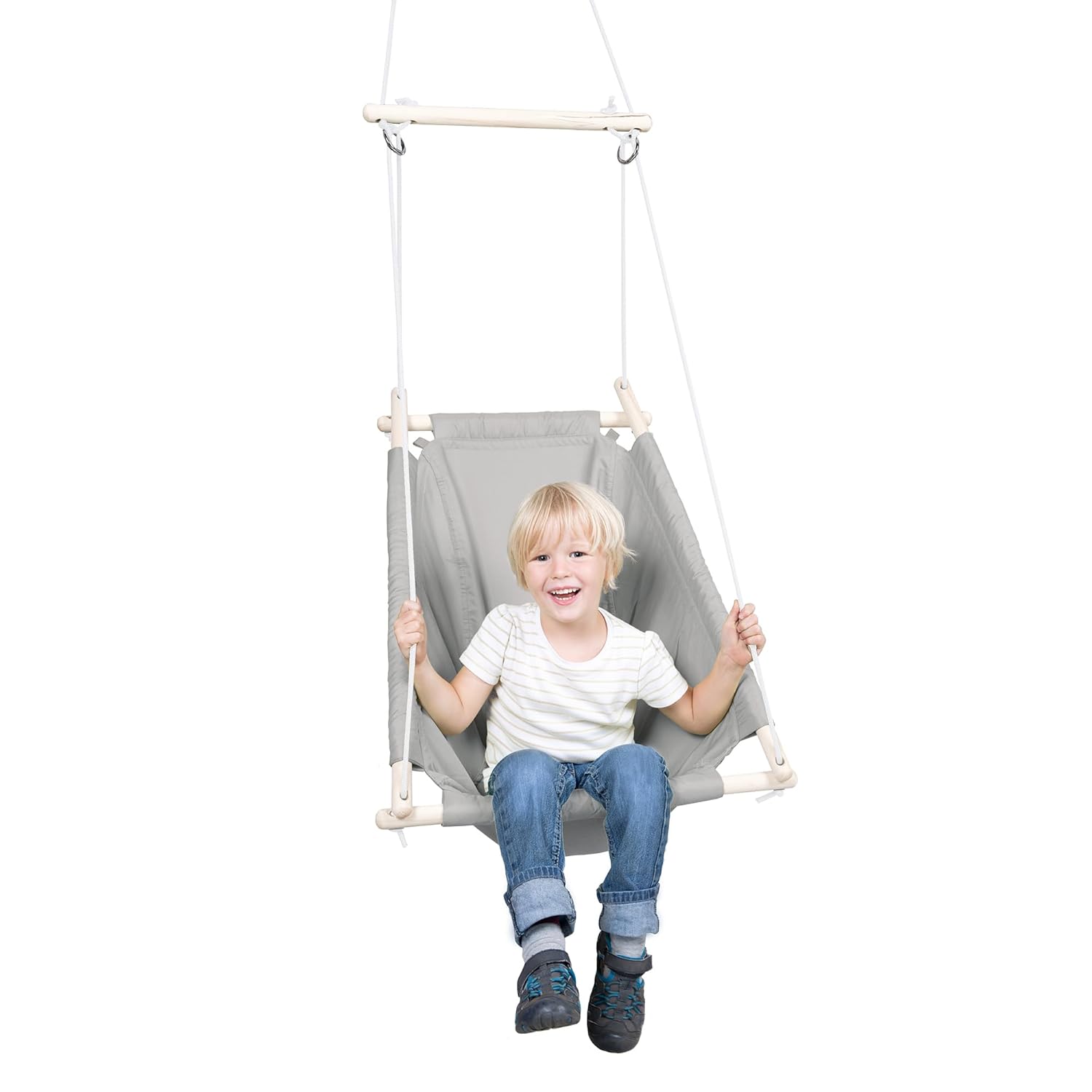 roba Hammock Chair for Children - Adjustable from Rocking Bed to Swing seat - Indoor/Outdoor - up to Approx. 6 years/30 kg - Taupe/Grey