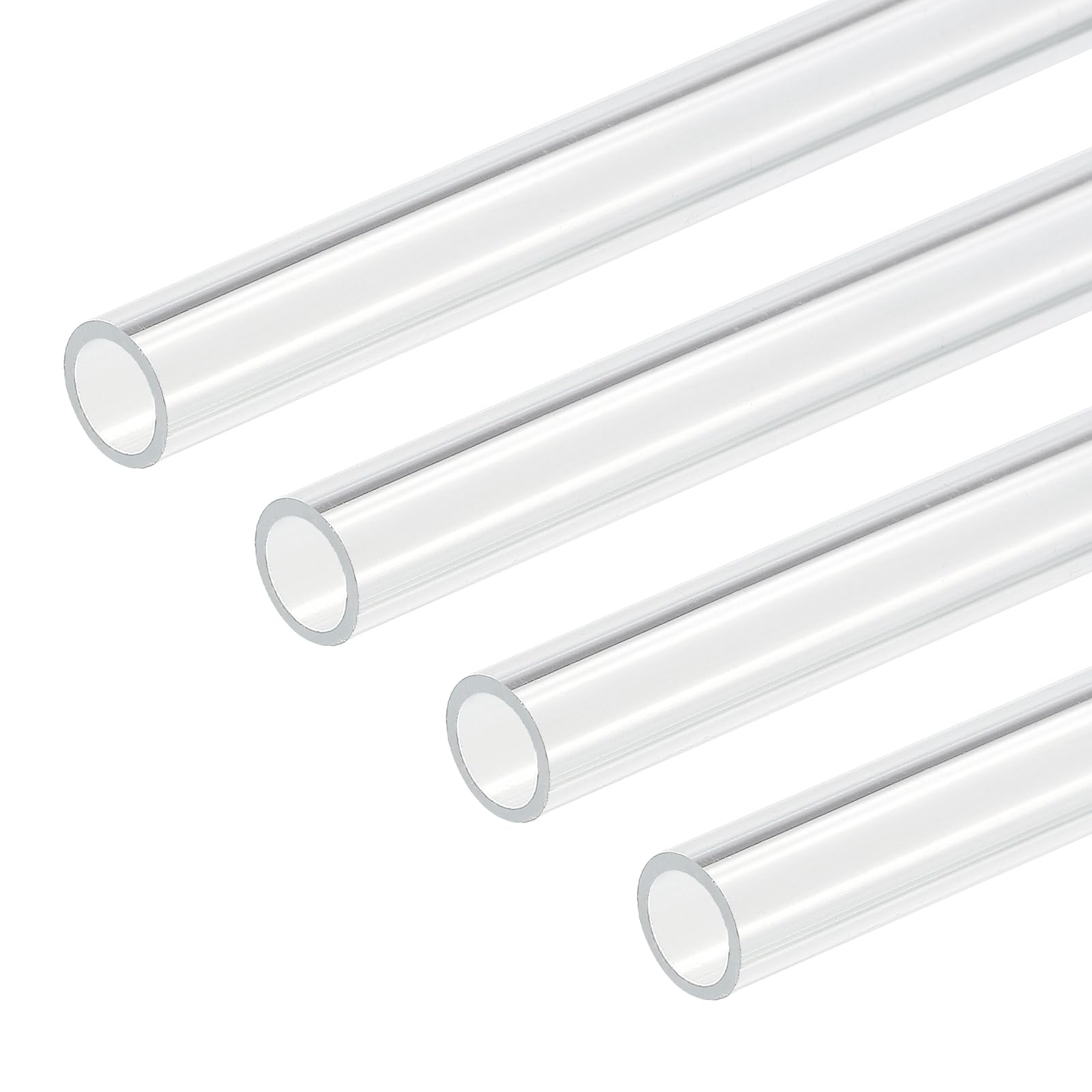 DMiotech 4Pz Tubo in Plastica Rigida in Acrilico Trasparente 6mm x 8mm (1/4" x 5/16") 10" per Tubi Acqua Acquario, Sistemi di Raffreddamento ad Acqua, Idraulica