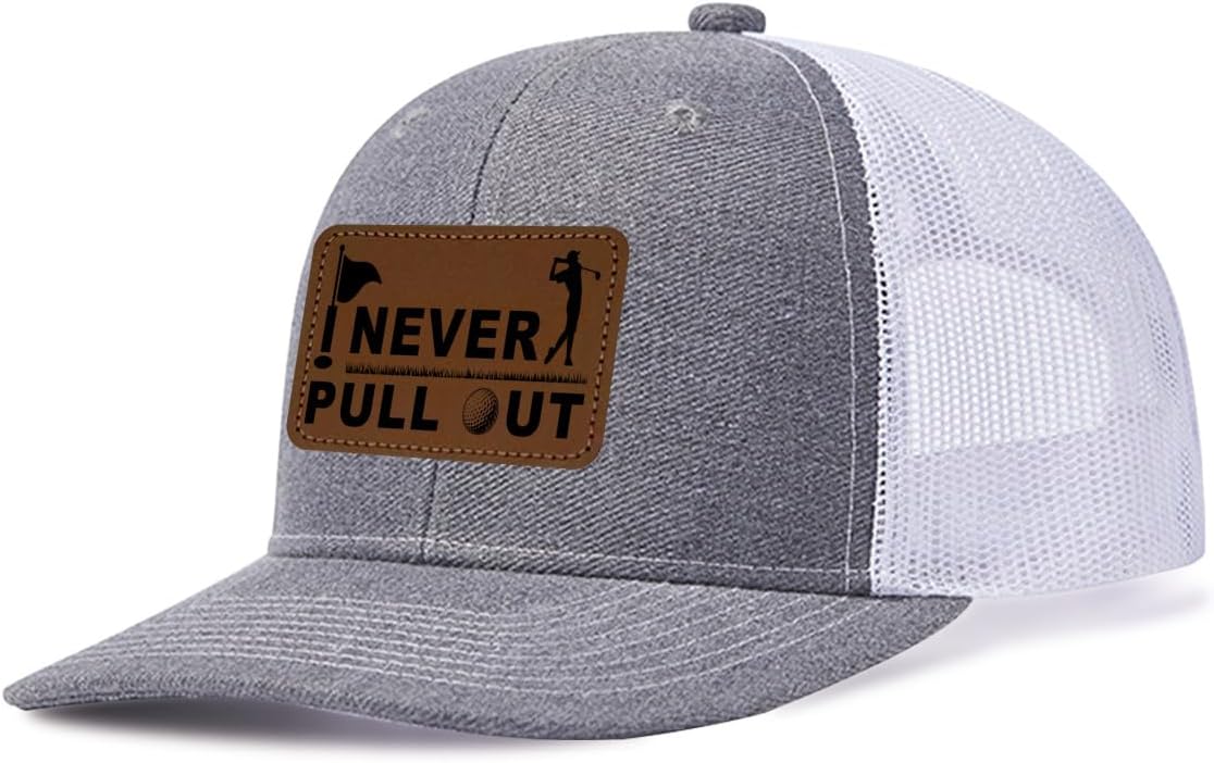 Over Par and Under The Influence Golf Hat - Funny Golf Gag Gifts for Men & Dad | Adjustable Vintage Trucker Baseball Cap image 2