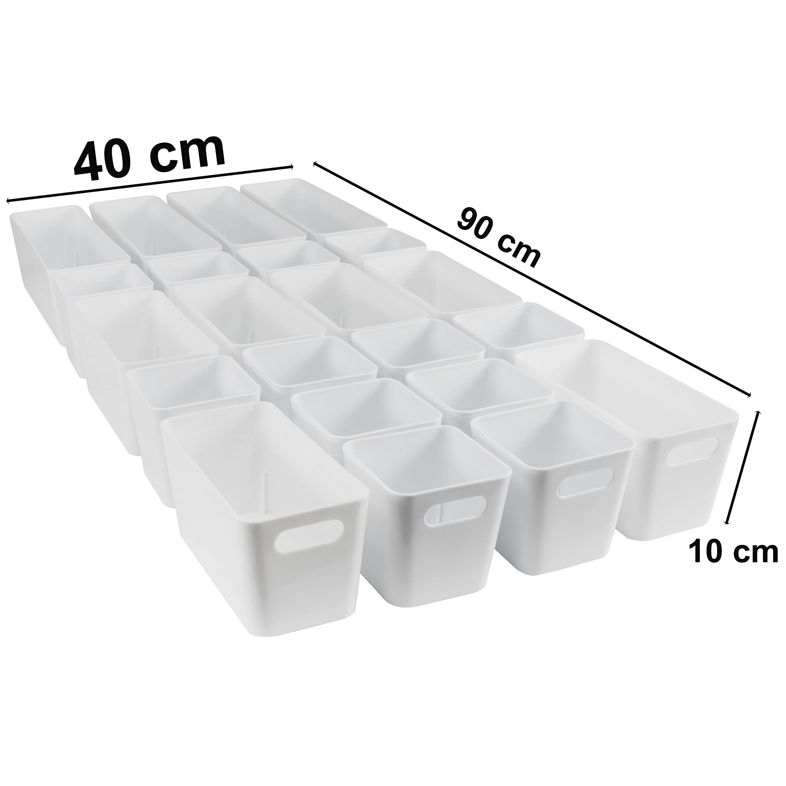 22-częściowy organizerów 10cm wysokości 3 rozmiarach biały wkład 90x40cm