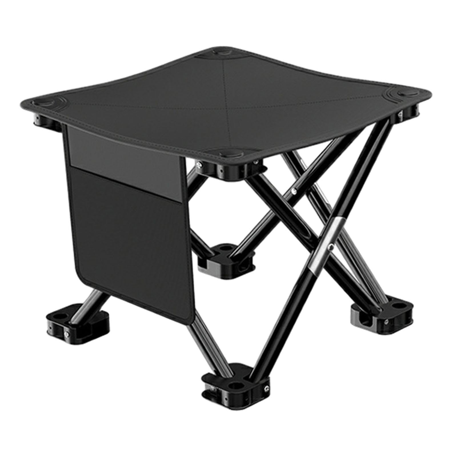 Menolana Folding Camping Stool Footstool Sturdy Lightweight Portable Small Foldable Chair for Barbecue Camping Fishing Outdoor Garden, Black, 28cmx28cmx23cm