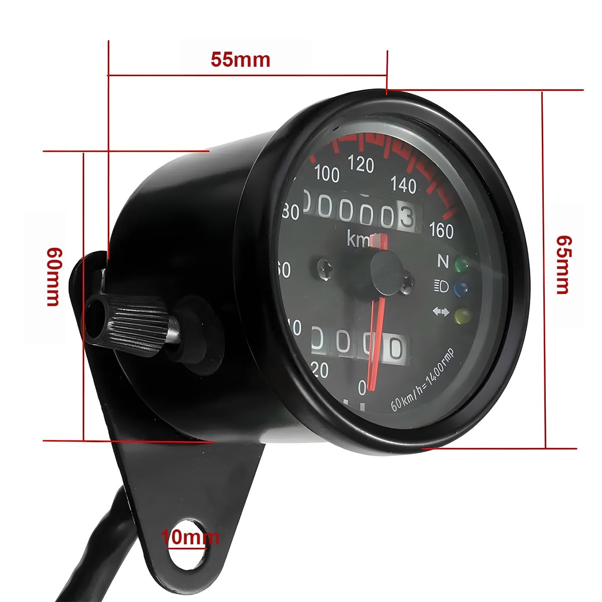 CGEAMDY 0-160 KM/H 12V GPS Moto Contachilometri, Impermeabile Auto Segnale con Retroilluminazione Tachimetro Contagiri Gauge a LED Backlight Segnale, Moto Dual Sport bike ATV Scooter Offroad Camion