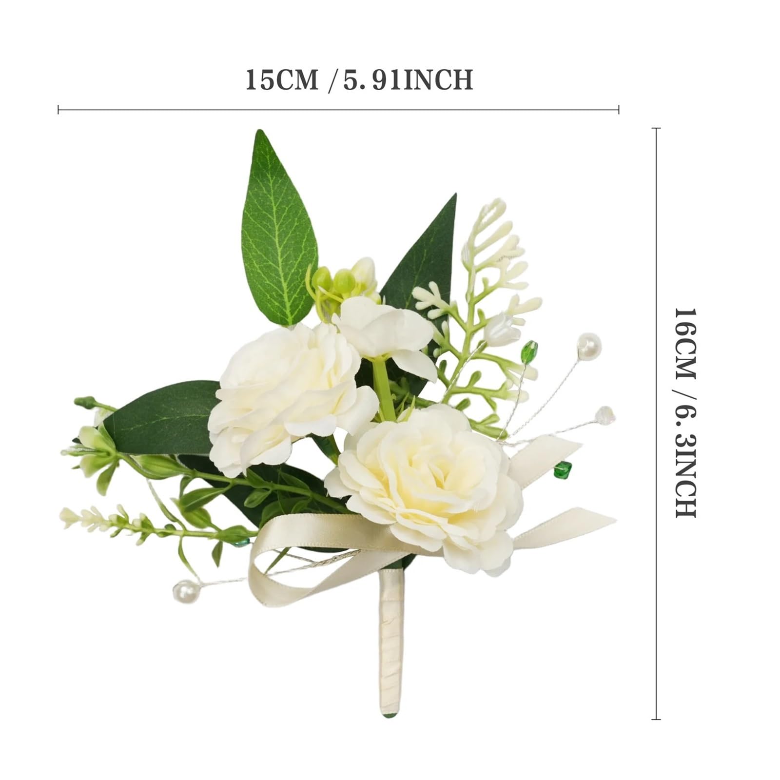 Ansteckblume BräUtigam Bräutigam-Gäste-Boutonniere, künstliche Blumen for Hochzeit, Abschlussball, Heimkehr, Jahrestag, Abschlussfeier | 4Pcs