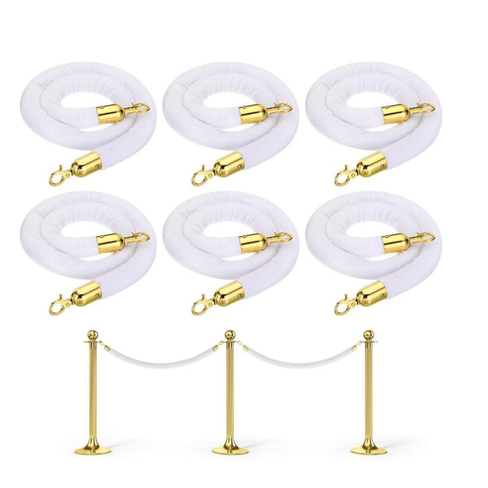 WOTZOV 8 Pack Retractable Belt Barrier Set - 250Cm/98In Queue Management For Events, Parties, Fashion Shows, Crowd Control, Stanchion Accessories, Portable, Durable, Easy Setup,6 Pack 350cm/138 in