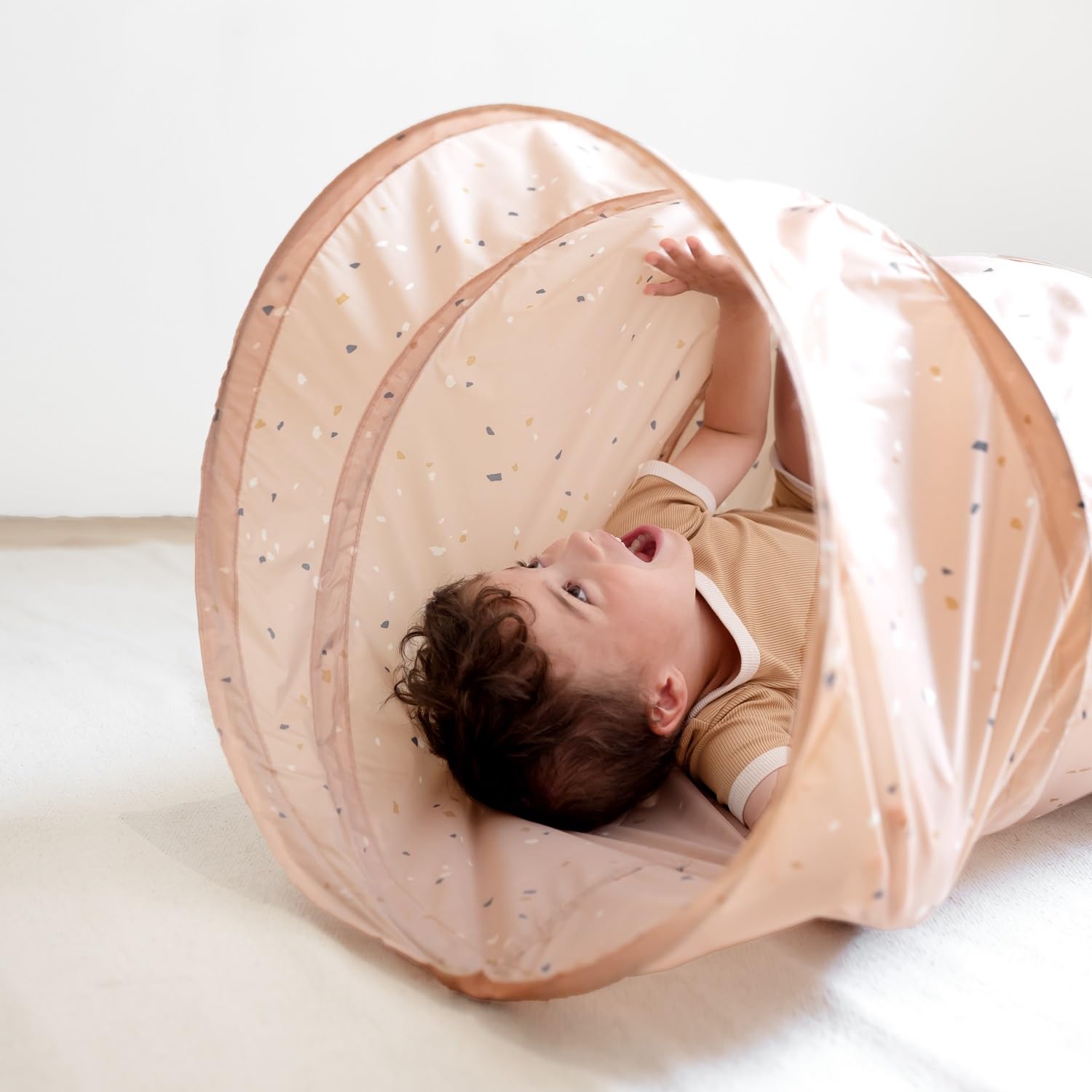3 Sprouts Kids Play Tunnel, Recycled Fabric Pop Up Collapsible Tunnels, Crawling Foldable Tunnel for Toddler Child - Image 4