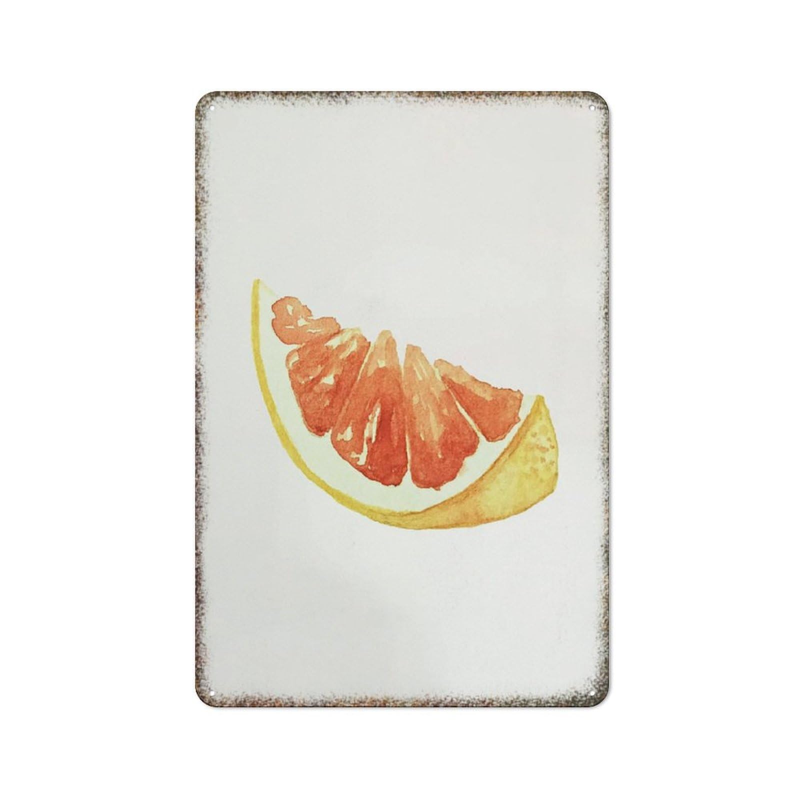 Bright Lemon Fruit Watercolor Metal Sign Kitchen Dining Room High Gloss Artistic Retro Wall Decor 8x12 Inch