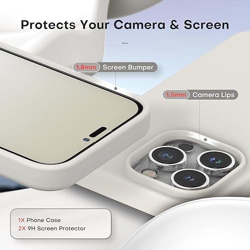 Vista 190 de TOCOL - Funda 5 en 1 para iPhone 11, con 2 protectores de pantalla + 2 protectores de lente de cámara, funda delgada de silicona líquida a prueba