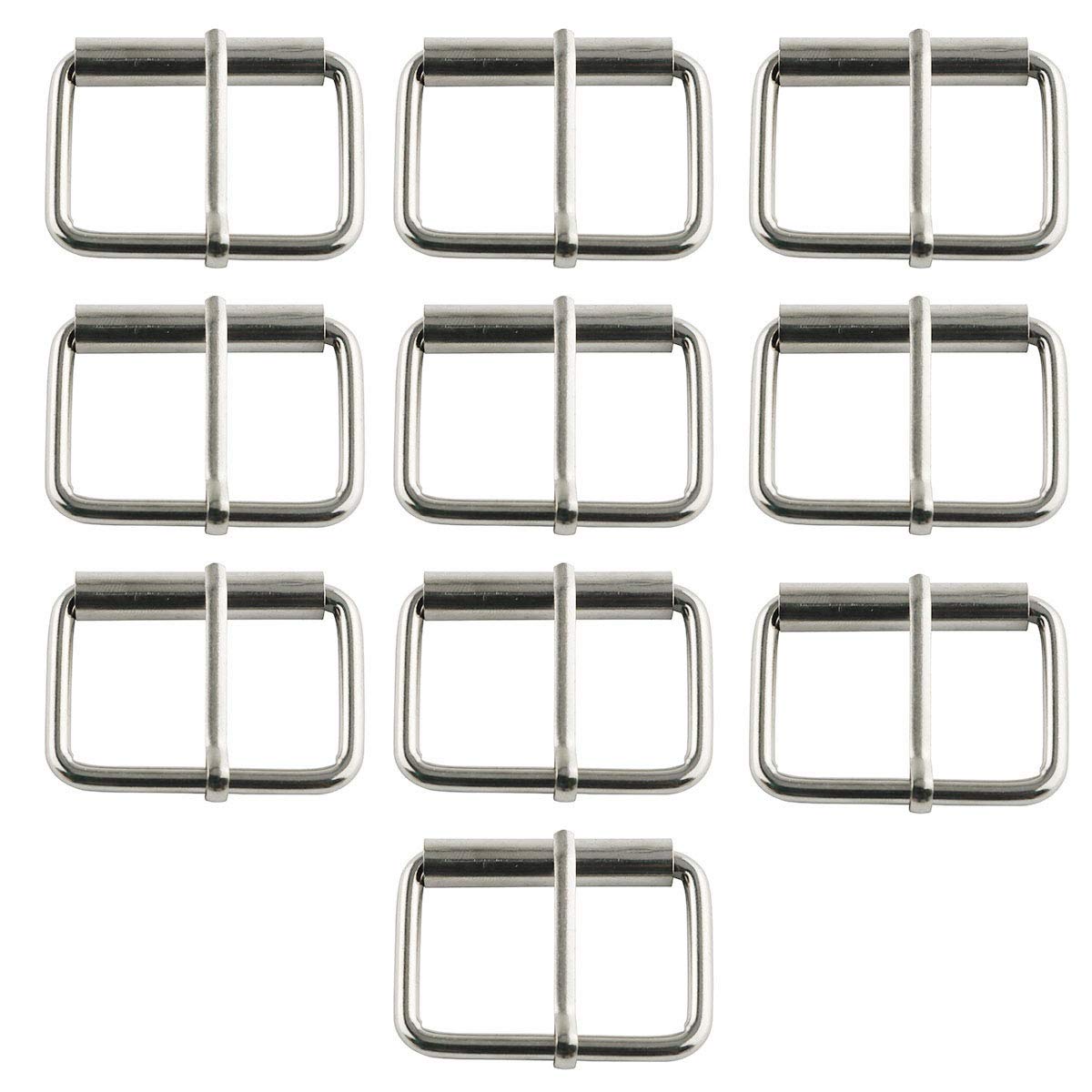 E-outstanding Roller Buckle 10PCS 1-1/2Inch/38mm Silver Adjustable Multi-Purpose Belt Buckle with Roller DIY Leather Craft Garment Accessories