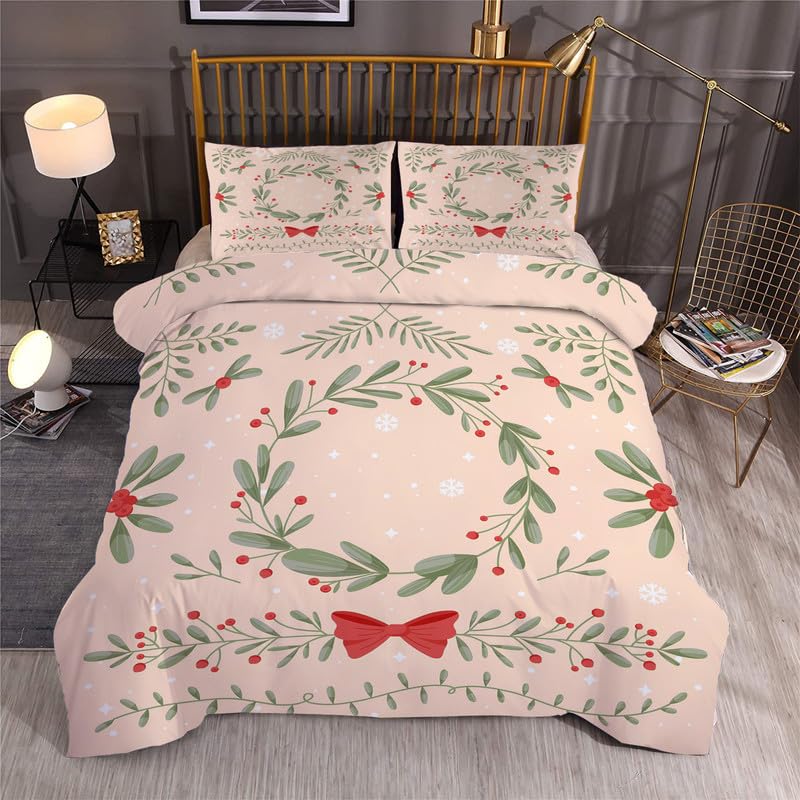 Housse de couette 160x200 cm avec fermeture éclair et deux taies d'oreiller