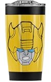 Transformers Bumblebee Head Stainless Steel Tumbler 20 oz Coffee Travel Mug/Cup, Vacuum Insulated & Double Wall with Leakproof Sliding Lid | Great for Hot Drinks and Cold Beverages