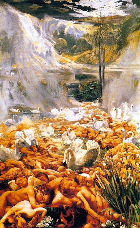 Tableau Il Lago L'acqua Dormiente par Leon Frederic : impression art mural vintage en 60x90 cm