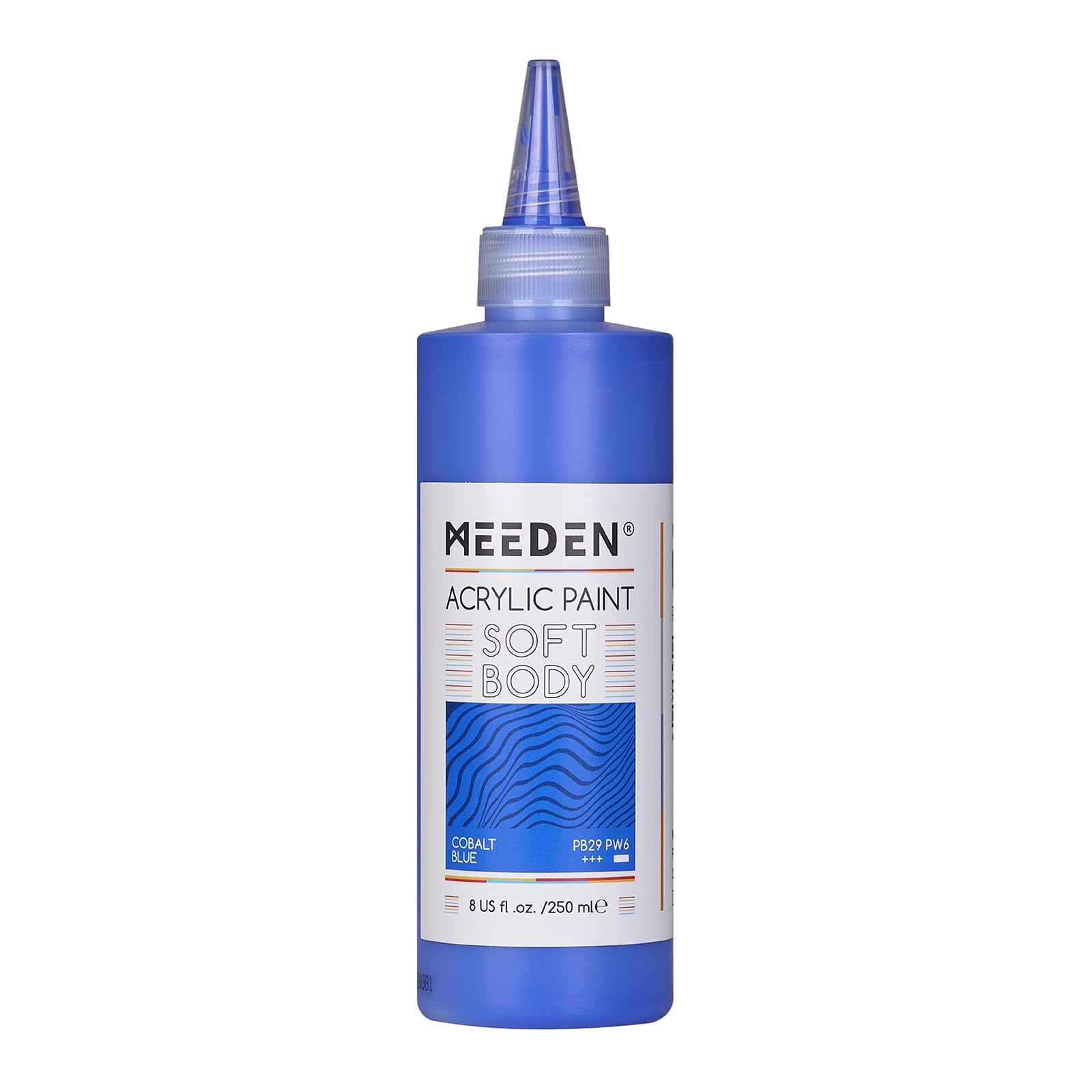 Meeden Cobalt Blue Acrylic Paint: 250Ml/8.8Oz Soft Body Bulk Acrylic Colours In Squeeze Bottle - Fluid Flow Art Paints For Artists Canvas Painting