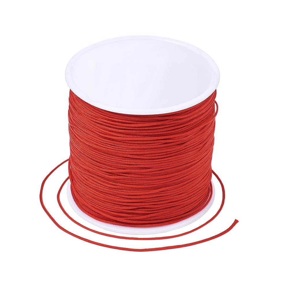 Cheriswelry 100Yard 0.8mm Braided Nylon Cord Red Beading String Thread