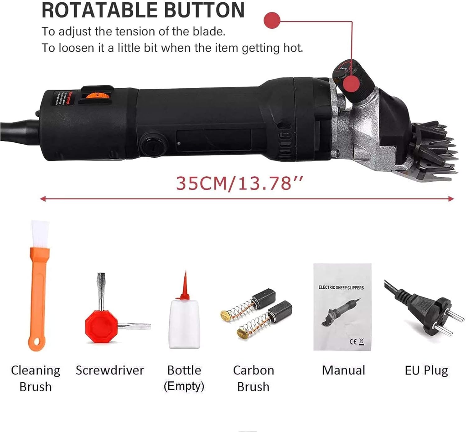 heep Shears, Portable Electric Clippers, 350W Professional Shearing Trimmer for Goat Llama Horse Farm Animal Fur Livestock Pet Grooming, with Carrying Case