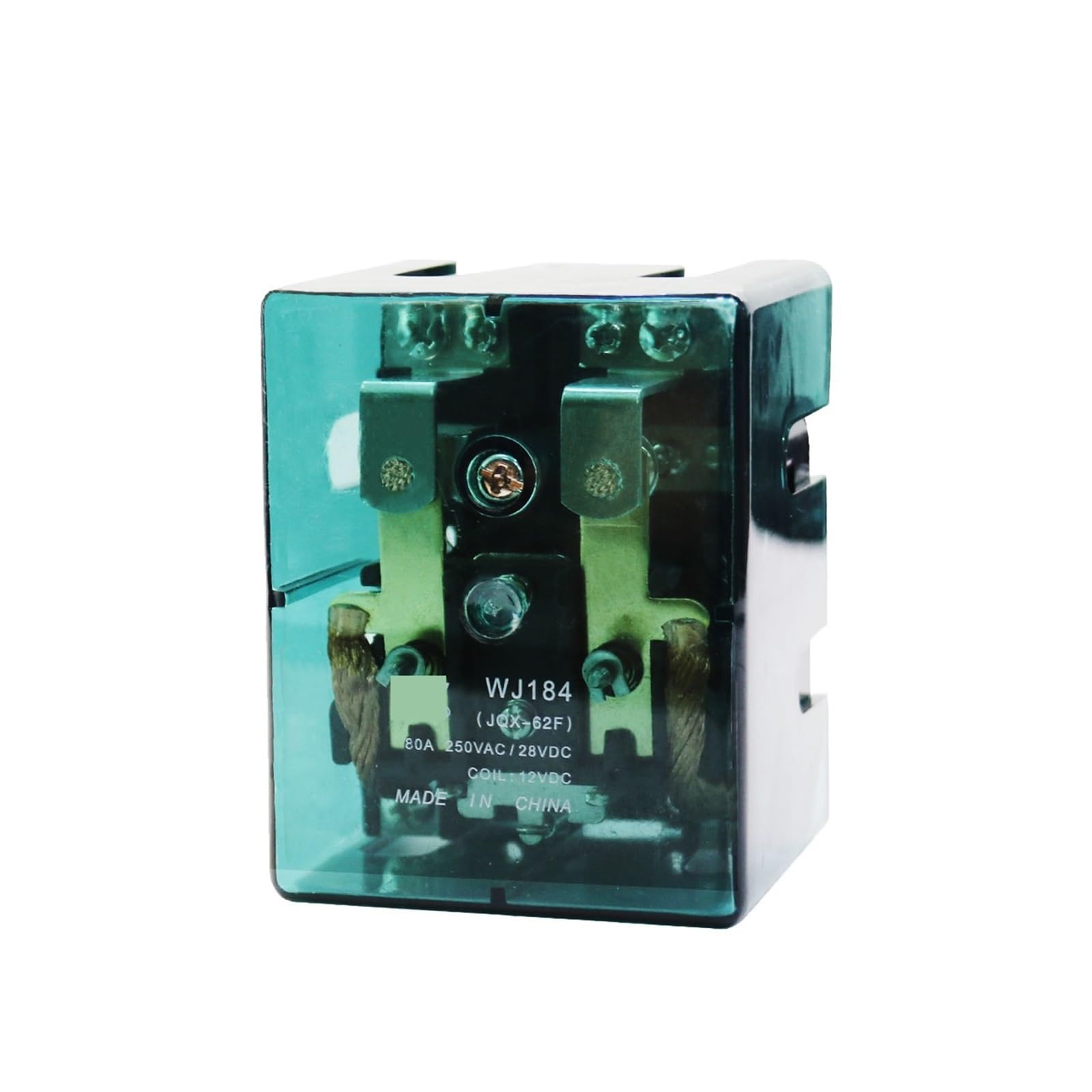 BALYDLUL WJ184 JQX-62F 80A Silver Alloy Contact 250VAC/28VDC 80A Compliant with IEC & GB Standards Relay for Various Applications WJ184(Z(Transfer),12VDC)